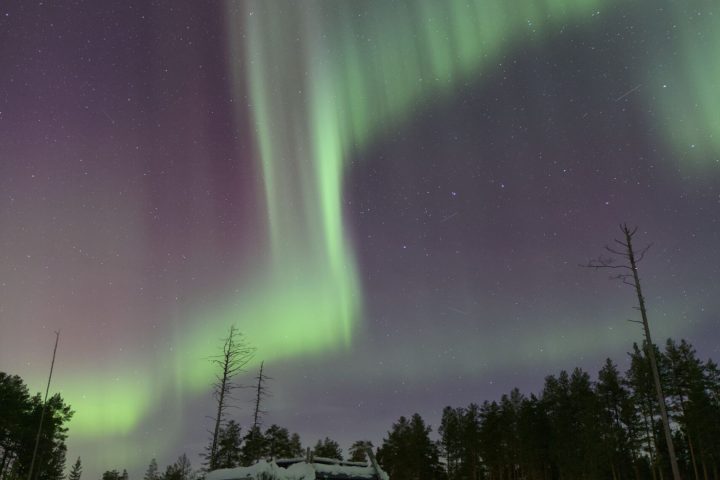 a sky filled with snow