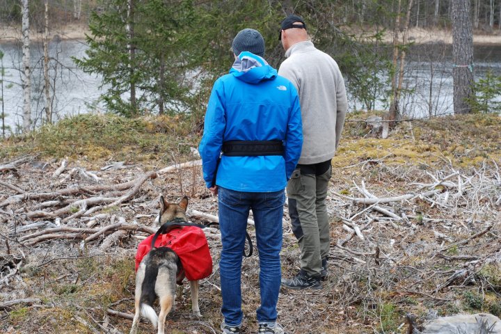 a man standing next to a fence