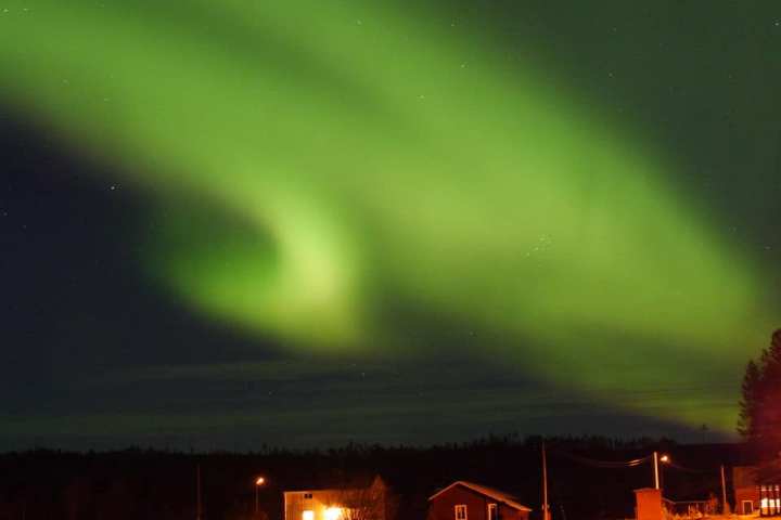 a lit up city at night